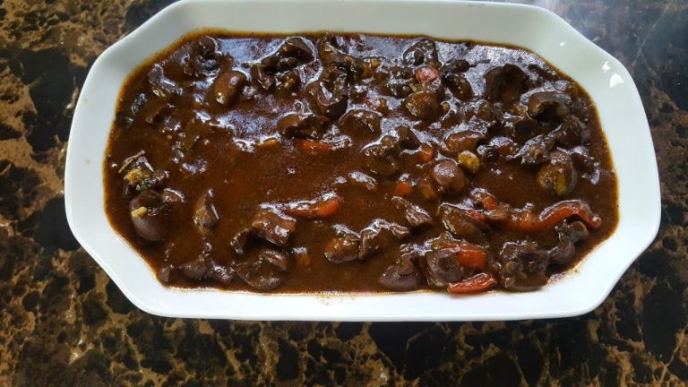 Jamaican brown stewed beef kidney #shorts