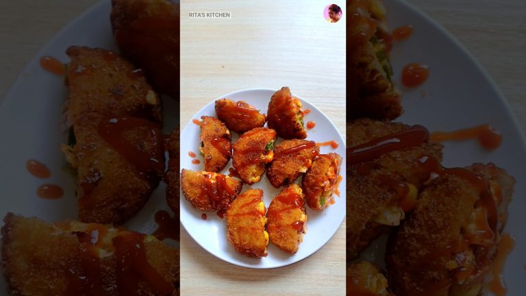 Bread Pockets Shawarma 😋/ Easy Snacks Recipe| #shorts #viral #trending #ritaskitchen #breadpockets