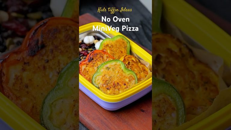 No Oven Mini Veg Pizza | Kids tiffin Box Ideas | Healthy n easy Recipes #indian #lunchbox #recipe
