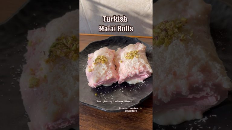 Turkish Malai Rolls | Turkish delight recipe | No bake dessert #turkishrolls #ramadanrecipes #shorts