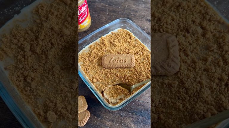The MOST ULTIMATE, LOTUS BISCOFF pudding recipe!! Best No bake dessert #shorts #viral