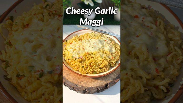 Cheesy Garlic Maggi #cheese #maggi #recipe