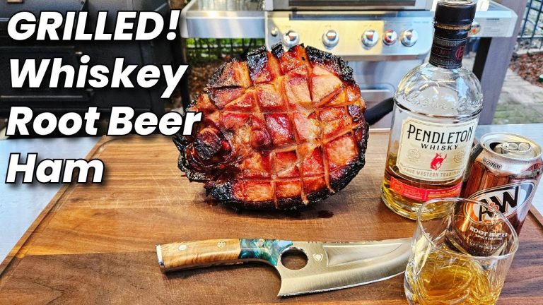 GRILLED! Whiskey Root Beer Glazed Ham (BBQ Christmas Ham)