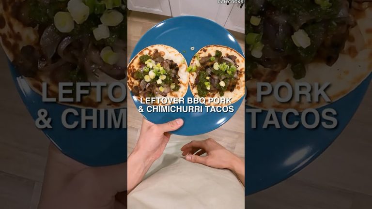 POV Leftover Chinese BBQ Pork & Chimichurri Tacos