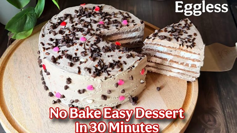 Easy Dessert In 30 Minutes | Easy Crepe Cake | Easy Dessert Recipe | No Bake Eggless Cake Recipe