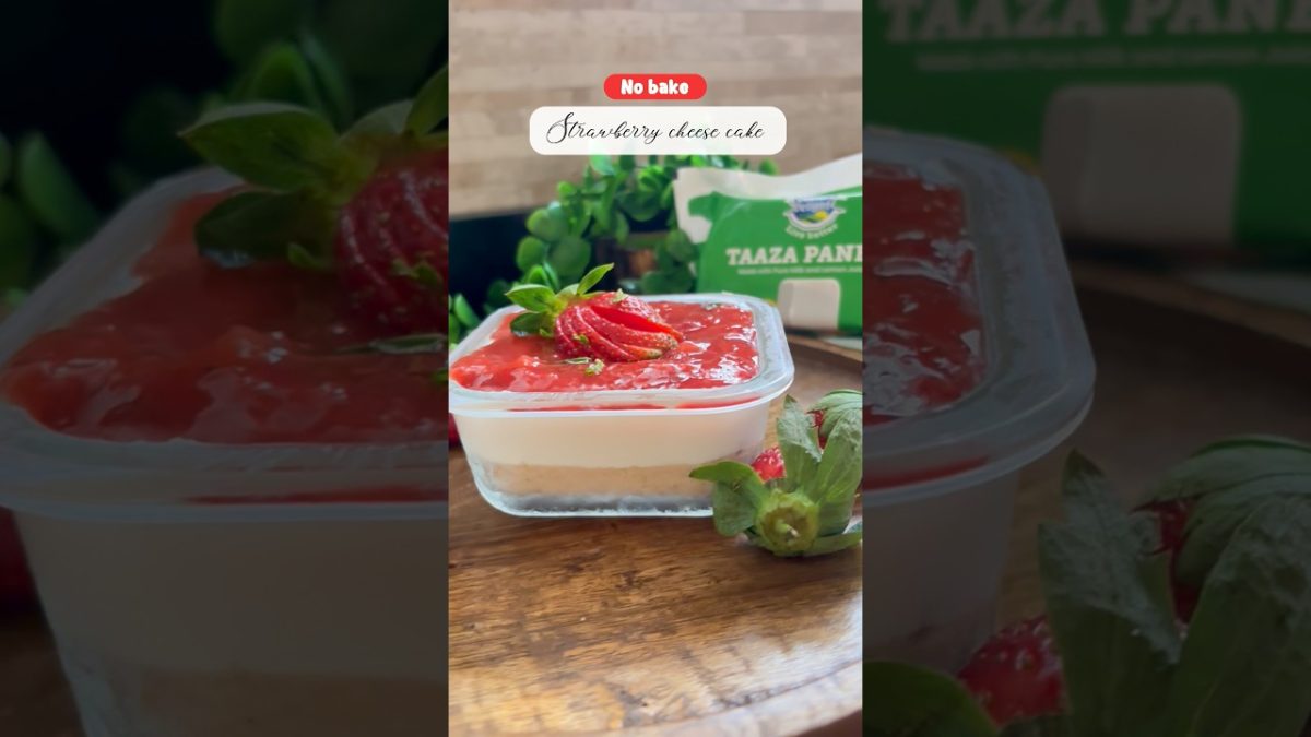 No bake 10 minutes strawberry cheesecake #ytshorts #strawberry #nobake
