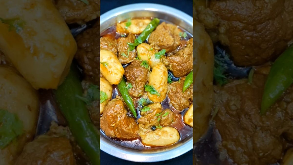 Arvi Gosht Recipe | Arvi Gosht Ka Khatta Salan | Aloo Gosht Recipe | Eid Special #aloogosht #shorts