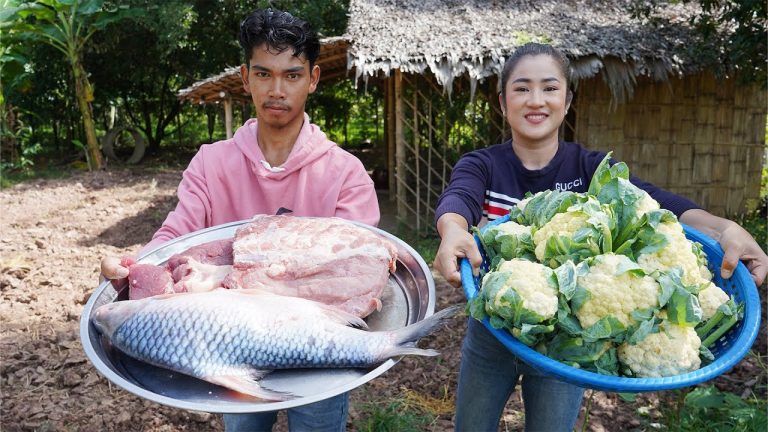 Fish, Pork ribs, Cauliflower recipes | Fry pork ribs | Fish soup with pickled mustard green