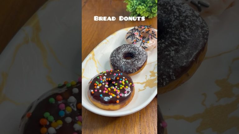 Spongy Bread Donuts in Air Fryer | Zero Oil  #shorts #recipe #food #donuts