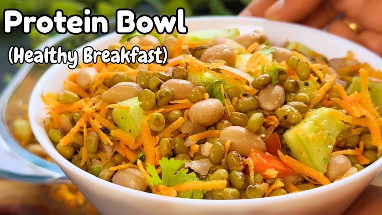 బ్రేక్ఫాస్ట్ లోకి పోషకాలతోనిండిన ప్రొటీన్ బౌల్ చుక్కనూనెలేకుండా Healthy Breakfast Recipe|Super Salad