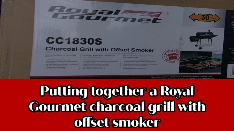 Putting together a Royal Gourmet charcoal grill with offset smoker