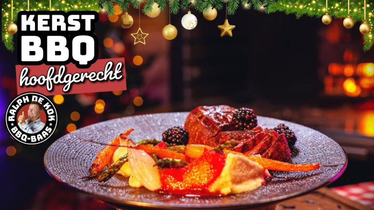 BBQ Kerstmenu 2025 op de kamado! Hoofdgerecht: Perfect gegrilde hertenbiefstuk met portsaus