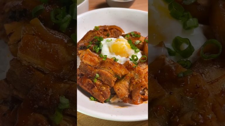 Kimchi pork belly rice bowl in 30 minutes  #quickrecipes #cooking