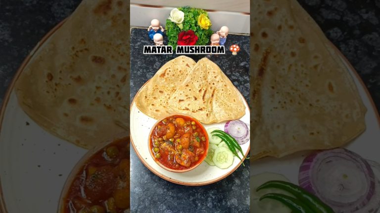 Matar Mushroom Masala Recipe 😍#shorts #food #recipe #cooking #foodshorts