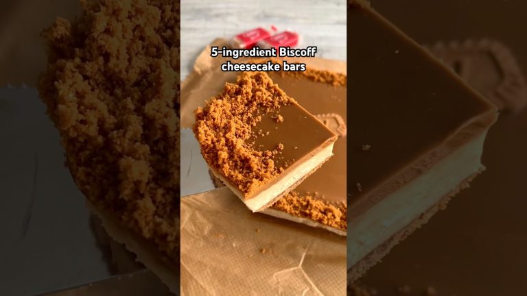 5-ingredient Biscoff cheesecake bars 😍