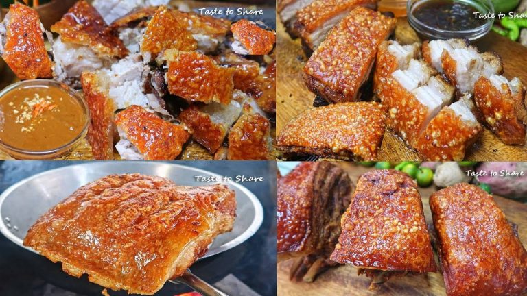4 ways Crispy Pork Belly with Different dipping sauces 💯👌Simple method How to make Crispy Pork Belly