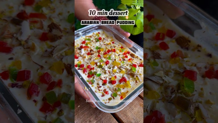 😱🔥Trending 10 min ARABIAN BREAD PUDDING🤩 Christamas recipe🎄Bread dessert #shorts #trending