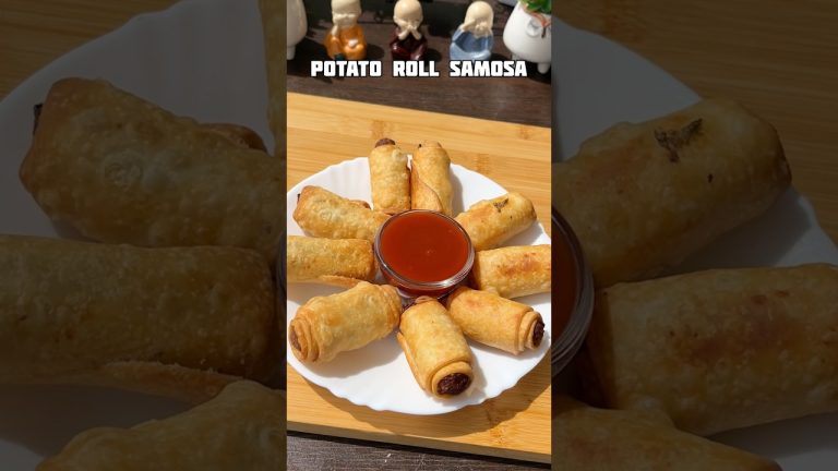 Potato roll samosa recipe #shorts #recipe #snacks #samosa #potato #shortsfeed #trending #viral #food