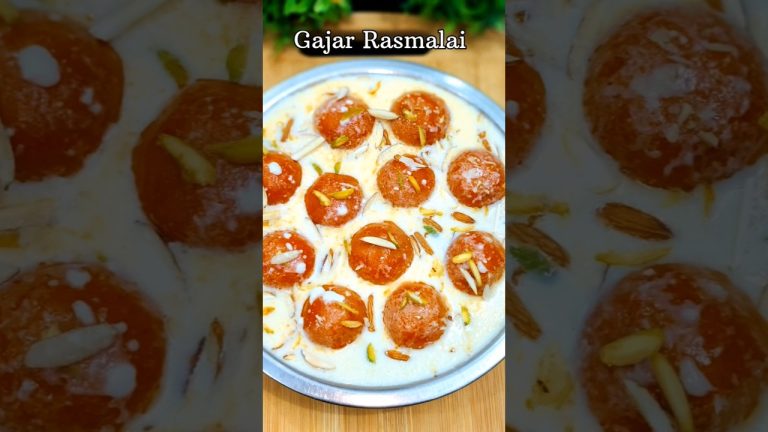 Gajar Rasmalai | Winter Special Carrot Dessert | Easy Rasmalai Recipe #shorts #rasmalai #recipe