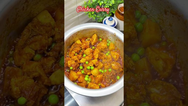 Aloo Matar Chicken Curry 🍗🥔 | Easy Home Style Chicken Curry | #Shorts