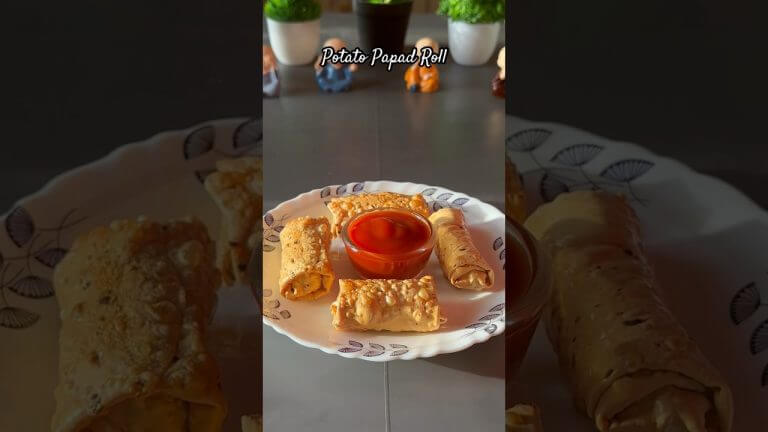 Recipe of Potato Papad Roll #shorts #viral #recipe #snacks