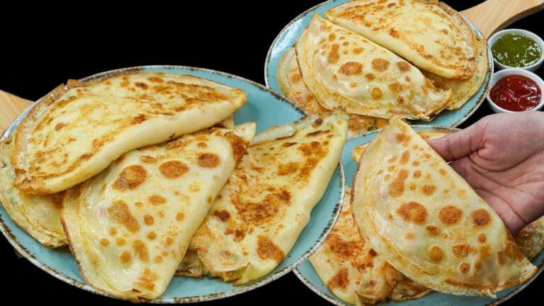 Cheesy Egg Chicken Crepe Roll Recipe | Healthy Breakfast & Lunchbox Idea | Easy Roll Recipe