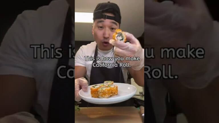 How to Make California Roll Sushi 🦀🥑🍣!! #shorts