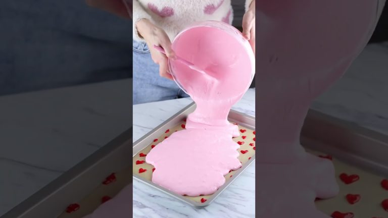 Making a Cake Roll for Valentine’s! #shorts #baking