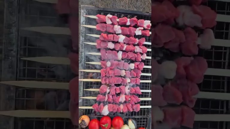 The Art of Perfectly Grilled Meat Skewers #bbq #cooking #delicious