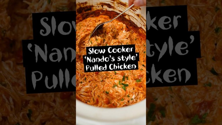 Slow Cooker Nando’s Pulled Chicken 🍗 #Shorts #Foodie #SlowCooker #PulledChicken #Nandos #EasyRecipe