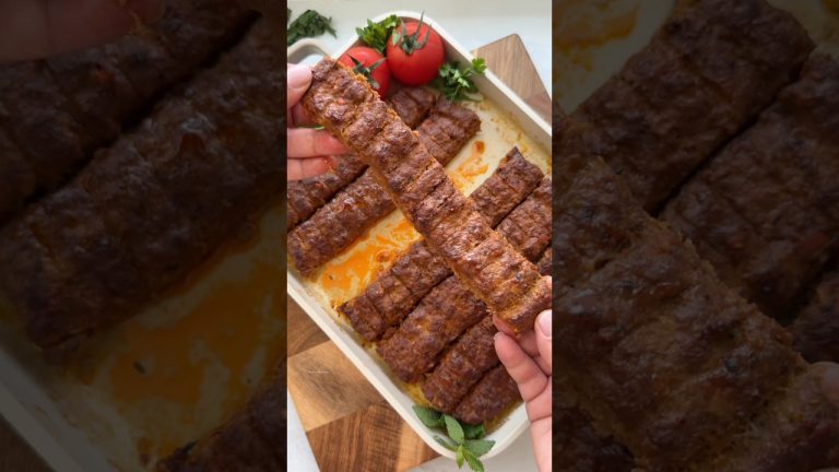 Spicy Turkish Sheet Pan Kebabs (Adana kebab). #shortsfood #food #cooking #lifestyle #recipes