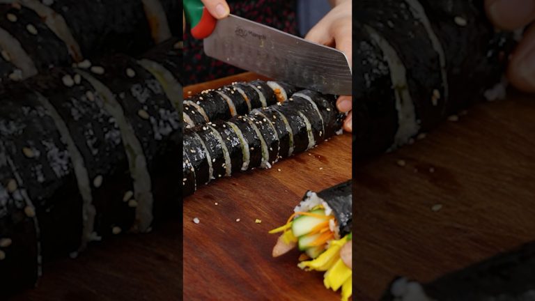 Korean sausage gimbap! #cooking #asianfood #recipe #koreanfood