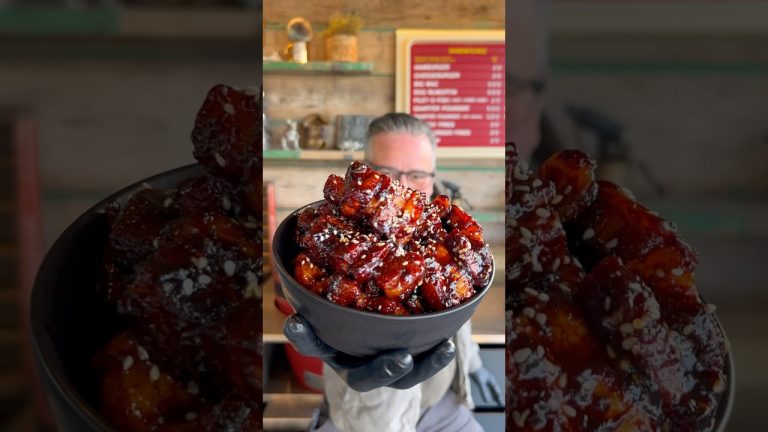Air fryer Korean Pork Belly. Recipe in the comments #porkbelly #airfryer #porkbellyrecipe