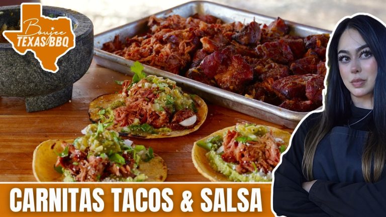 Smoked Carnitas Tacos & Salsa on the Oklahoma Joe's Bronco | Boujee Texas BBQ