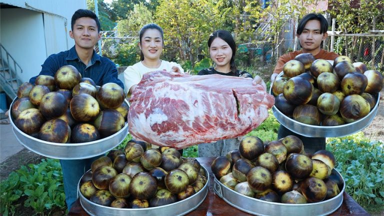 Palm fruit with pork ribs cooking | Delcious palm fruit recipes
