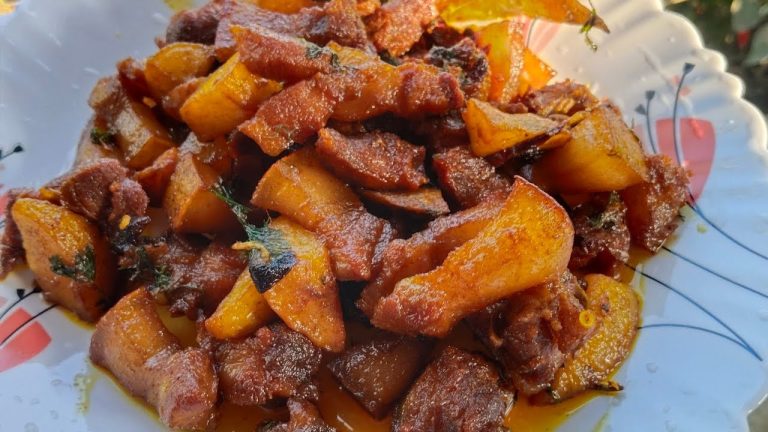 Pig Meat Cooking And Eating Village Style | Pork Curry Recipe | Pork Belly Fry Recipe | Pork Eating