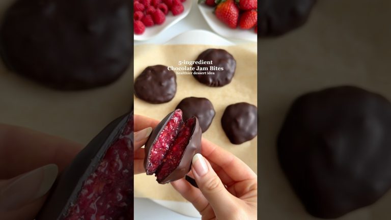 Healthier Dessert Idea: Chocolate Jam Bites😍 #healthydessert #healthyrecipes #easyrecipes