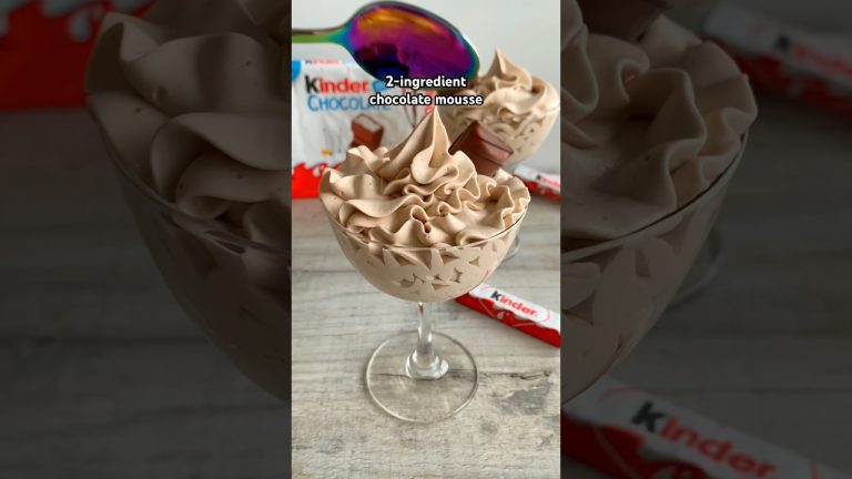 2-ingredient kinder chocolate mousse 😍 #shorts #recipe #food #dessert