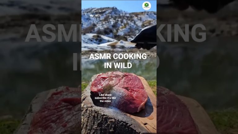 ASMR- COOKING PORK IN WILD #asmrsounds #recipe #pork