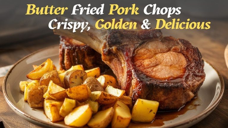 Juicy Bone In Pork Chops Recipe Cooked in Butter and Garlic | Easy Stove Top Camp Style Dinner