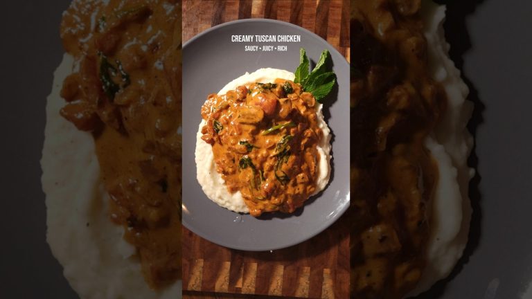 Creamy Tuscan Chicken with Buttery Mashed Potatoes #tuscanchicken #homemade #lunch #dinner #recipe