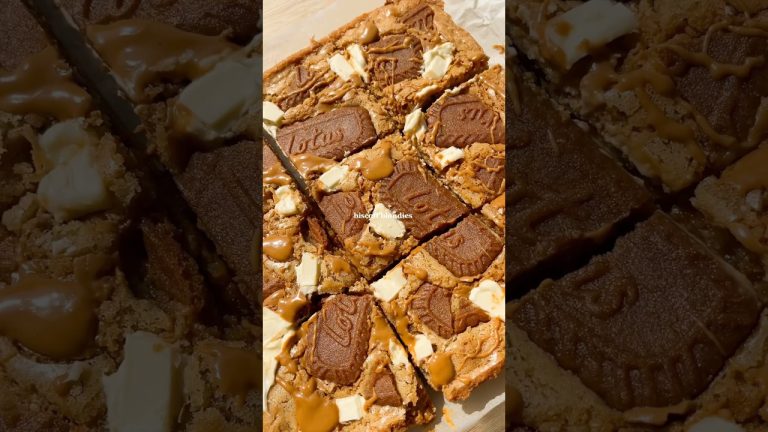 If you love Biscoff this recipe is for you #biscoff #blondies #recipe #baking