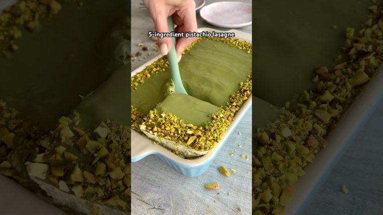 5-ingredient pistachio lasagne recipe #shorts #food #baking #dessert