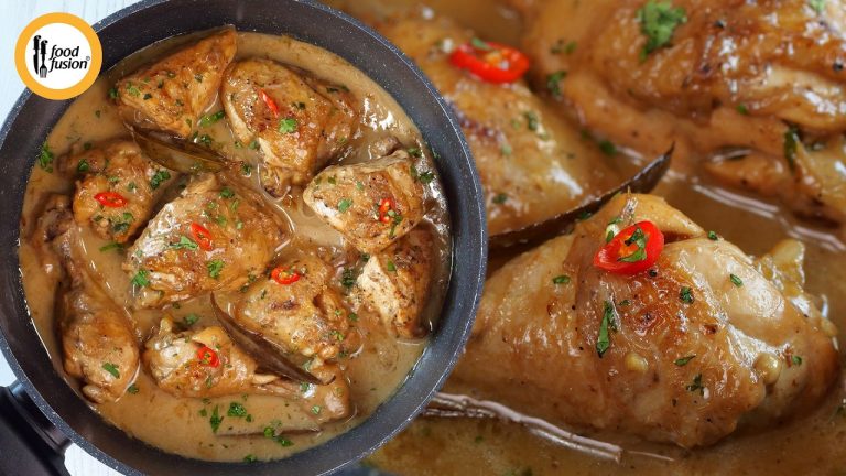 Chicken Adobo Filipino style with coconut milk Recipe By Food Fusion