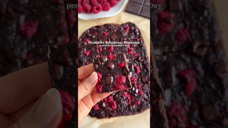 Healthier Raspberry Brownies😍 These are perfect for Valentine’s Day🩷 #healthydessert #easyrecipes