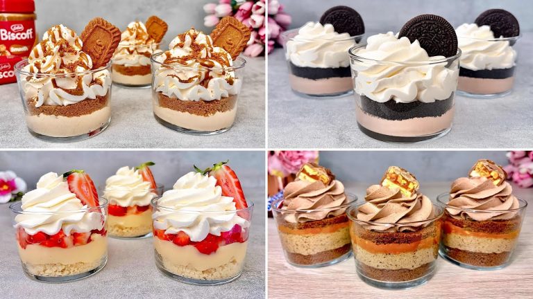 4 Quick and Easy NO BAKE Dessert Cup Recipes. Easy and Yummy dessert ideas!