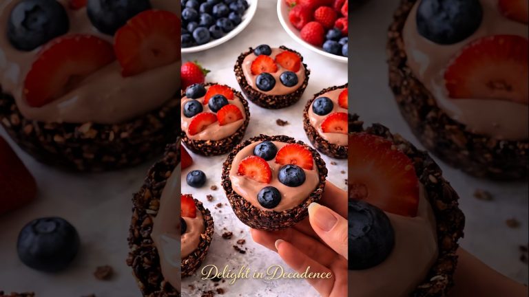 Chocolate Cookie Cups 🍪🍫 | Easy Healthy Dessert #recipe #healthyfood