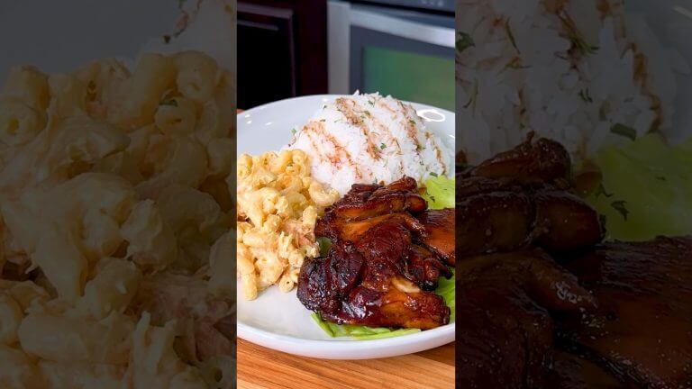 Hawaiian BBQ Chicken Macaroni Salad Recipe (Better than Takeout!) #shorts