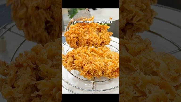 KFC STYLE CHICKEN ZINGER BURGER RECIPE 🍔 K Zing Burger #shorts #zingerburger #youtubeshorts