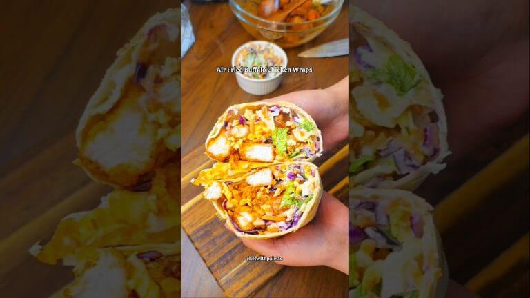 air fryer buffalo chicken wraps #airfryer #recipe #chicken #cooking #ramadan #iftar #easyrecipe